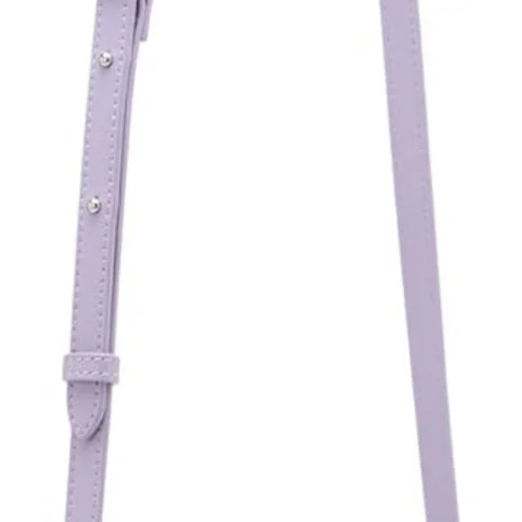 Women's Gentle Lavender Sculpted Buckle Flap Crossbody Bag, Compact and Stylish - Picture 5 of 5